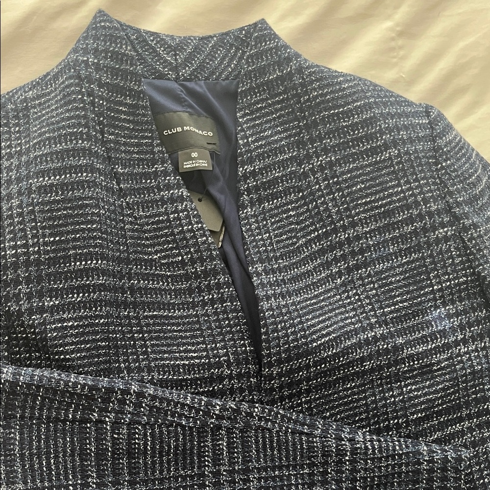 Club Monaco Women's Navy Textured Blazer
